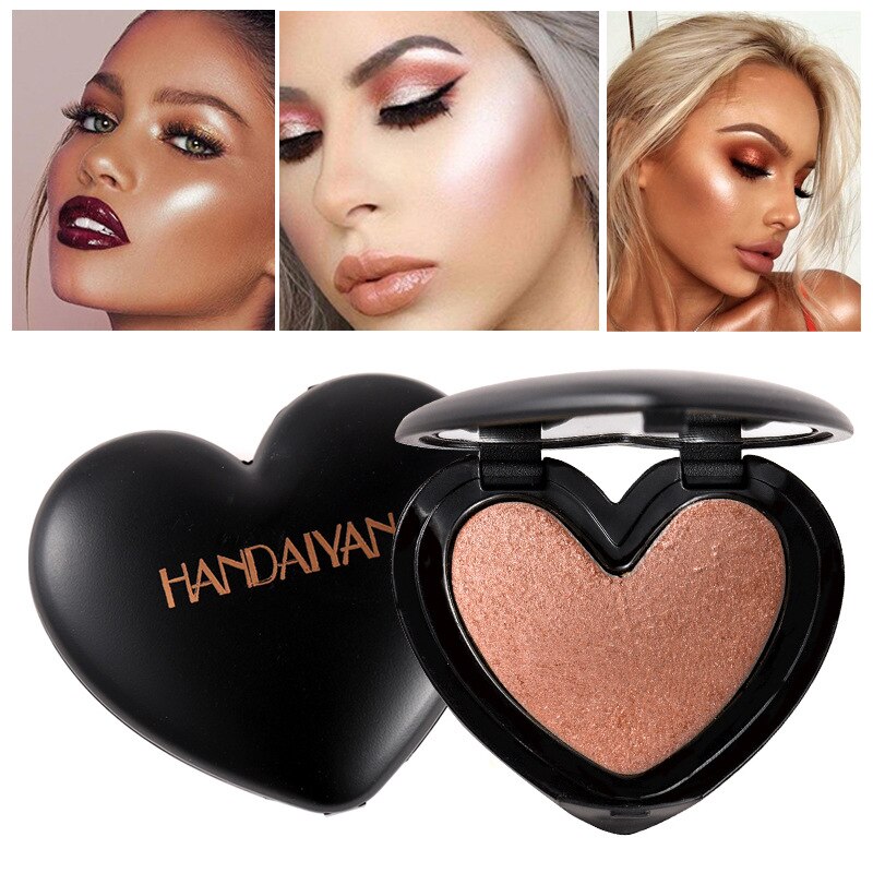 Pó Compacto Iluminador Heart - Toque de Glitter para Iluminar o Rosto