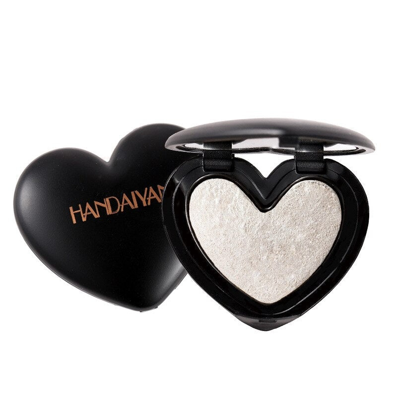 Pó Compacto Iluminador Heart - Toque de Glitter para Iluminar o Rosto