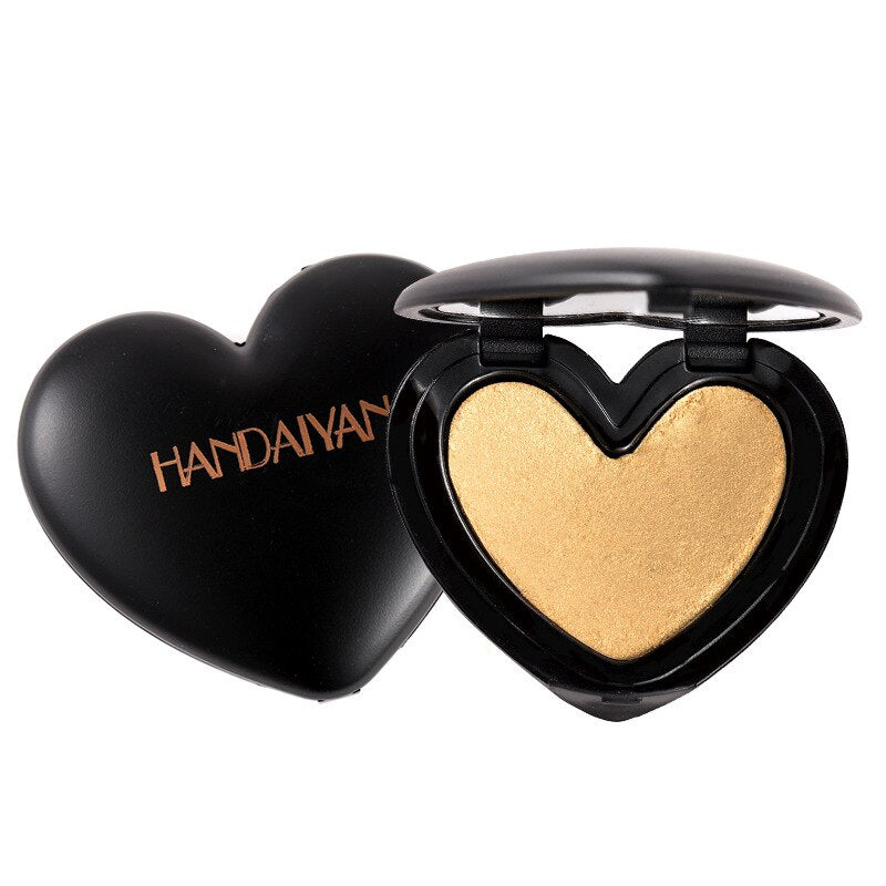 Pó Compacto Iluminador Heart - Toque de Glitter para Iluminar o Rosto