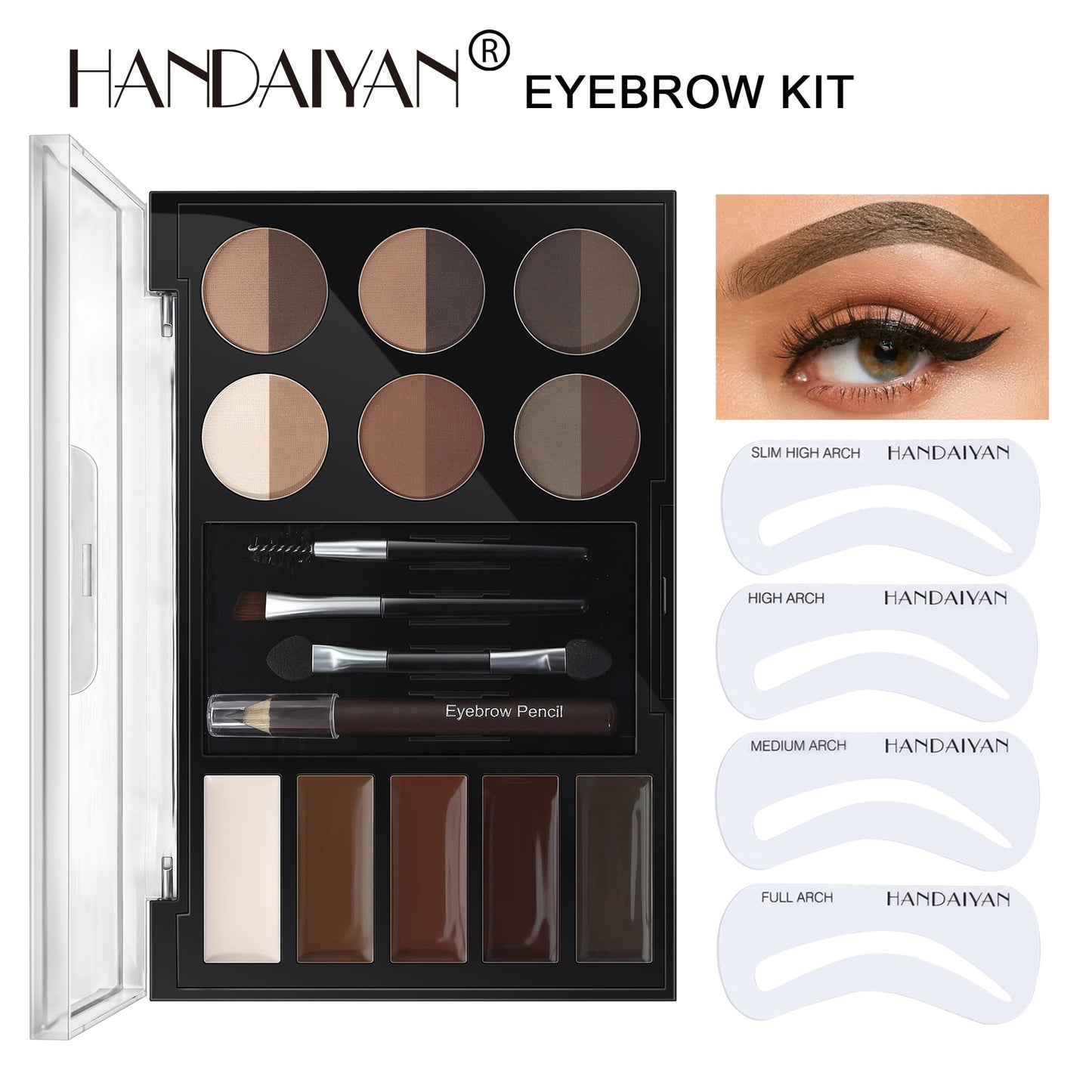 Kit de Sobrancelhas com Molde - Definição e Preenchimento Perfeitos