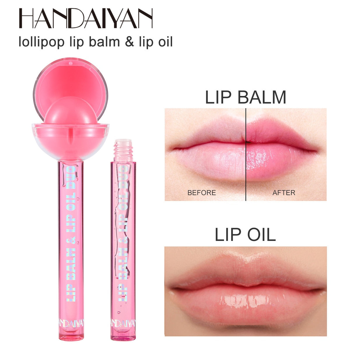 Balm Labial Gloss Pirulito - Hidratação e Brilho à Prova d'Água