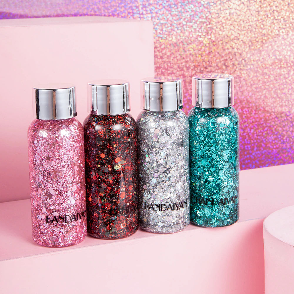 Glitter em Gel para Rosto e Corpo - Brilho Intenso para Todas as Ocasiões