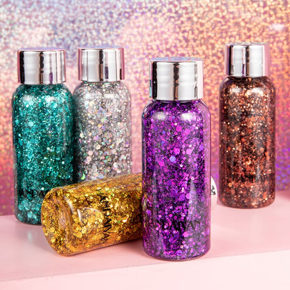 Glitter em Gel para Rosto e Corpo - Brilho Intenso para Todas as Ocasiões